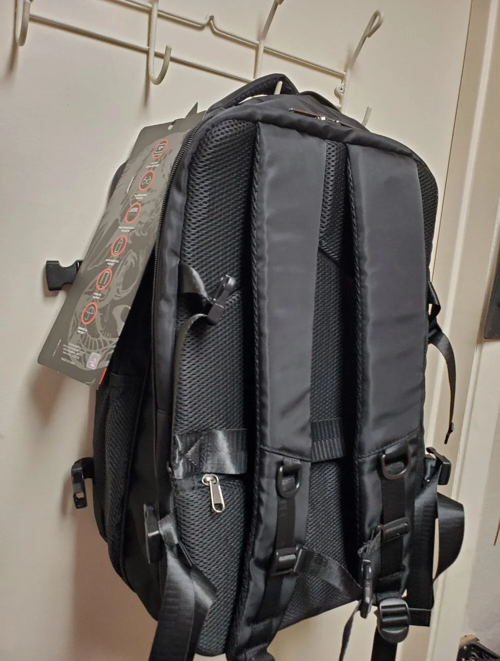 Ed Hardy Love Kills Sli Backpack with Red Heart & Tattoo Skull Graphic